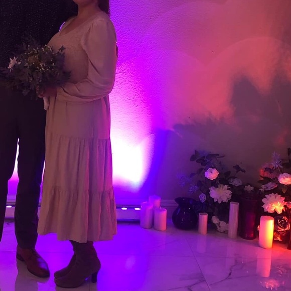 Boho cream colour lined dress - Picture 15 of 15